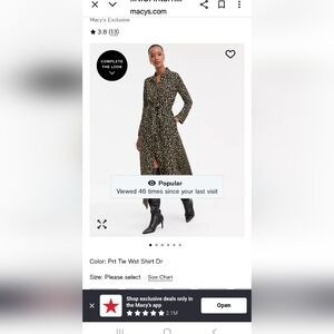 INC International Concepts Animal Print Shirt Dress